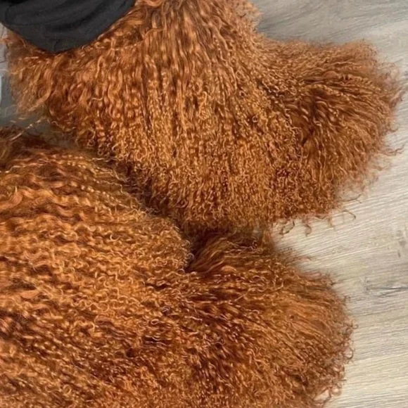 Caramel Shaggy Real Fur Boots - Picture 4 of 4